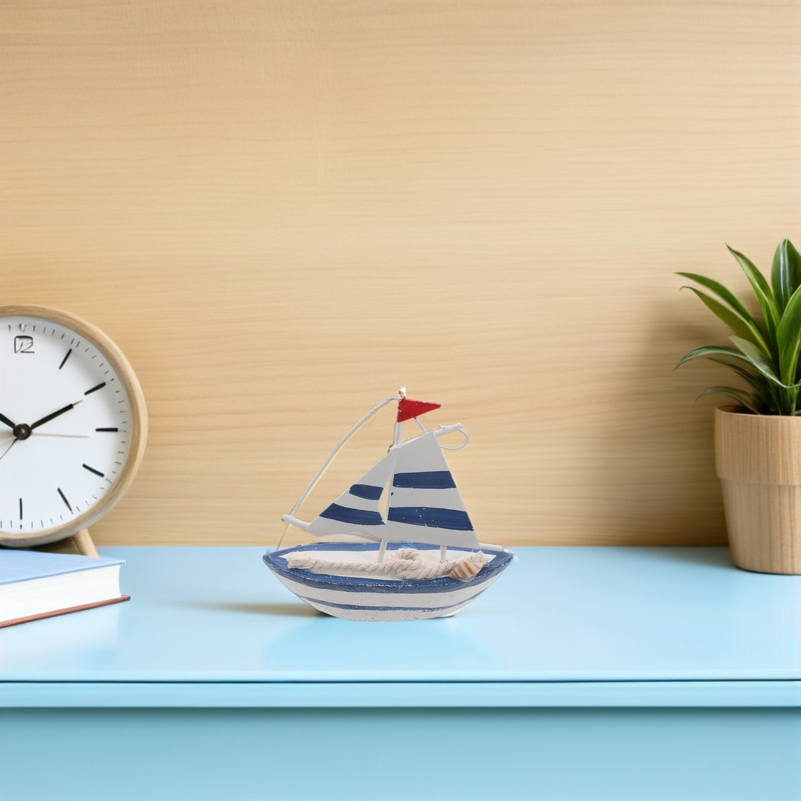Home Office In Living Room - Mini barco de vela de madera,