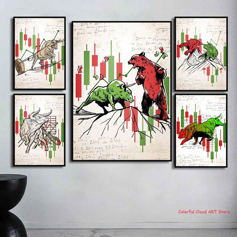 Wall Street Bull Bear Market l - Home Office Marketing reseña y precio